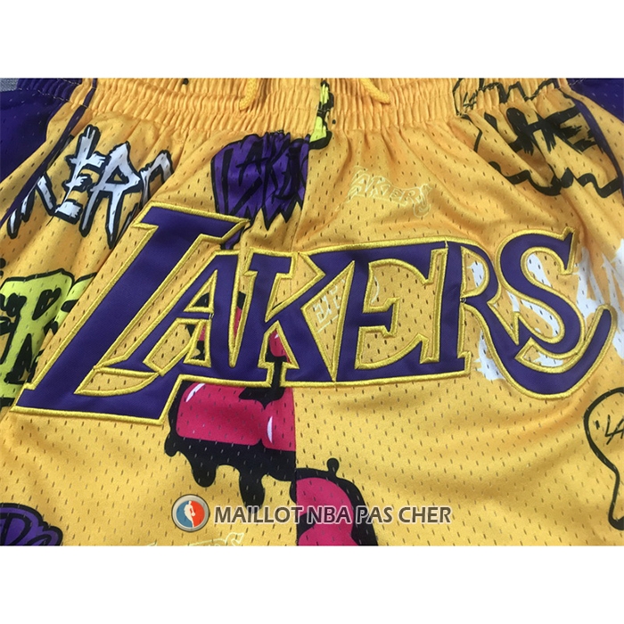 Short Los Angeles Lakers Slap Sticker Just Don Jaune